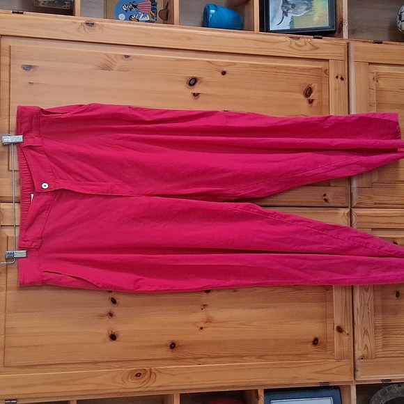 H By Halston Pink Linen Blend Comfort Waist Stretch Pants Size XL - Picture 2 of 7
